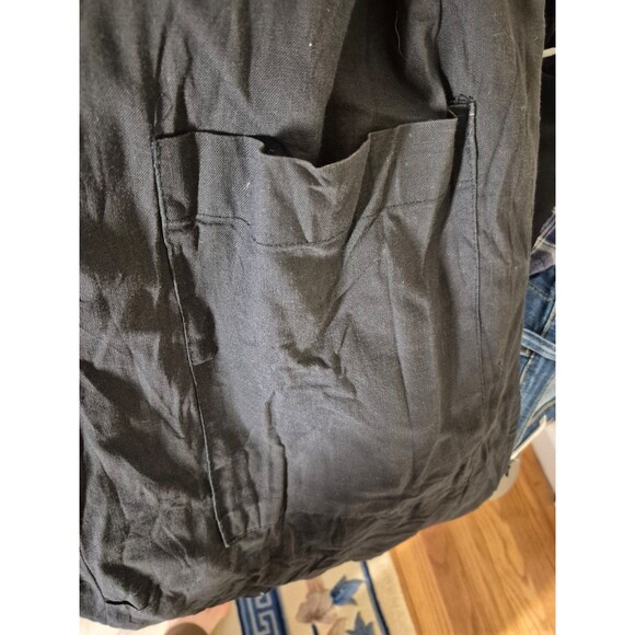 The Daily Planet Vintage 100% Wool Coat Embroidered Hooded Jacket Blue black L - Picture 9 of 10